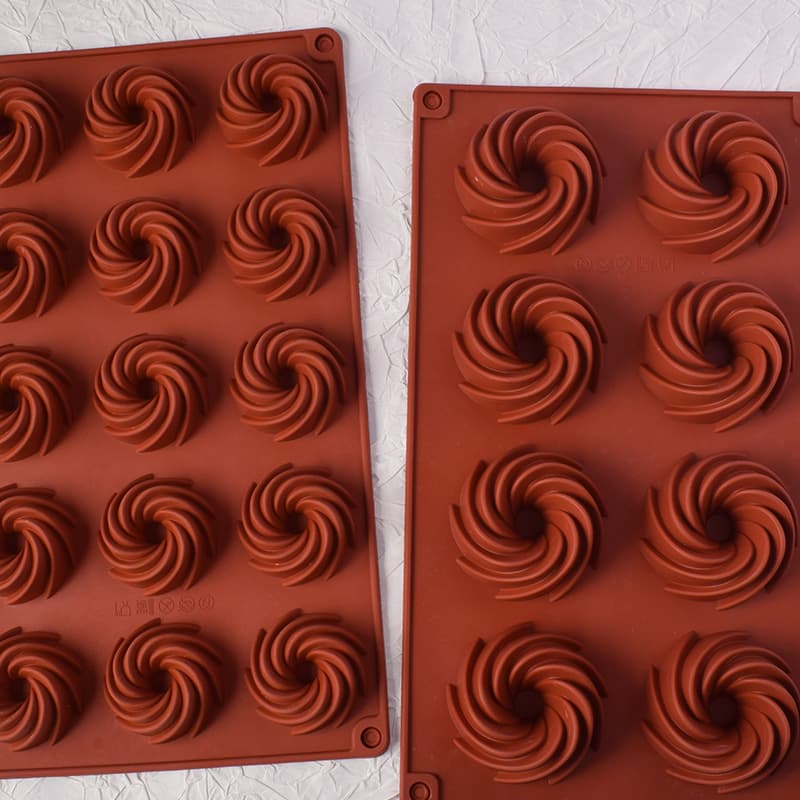 Small Spiral Donut Silicone Mold for Cream Cookies, Baking Cakes, Chocolate, and Fondant Decorations