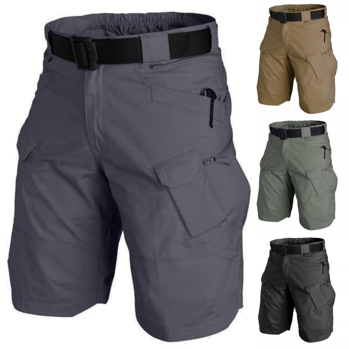 Aliexpress Cross-Border Hot-Selling Summer Wear-Resistant Waterproof Tactical Shorts Men's Workwear Casual Shorts with Belt in Stock for Dropshipping