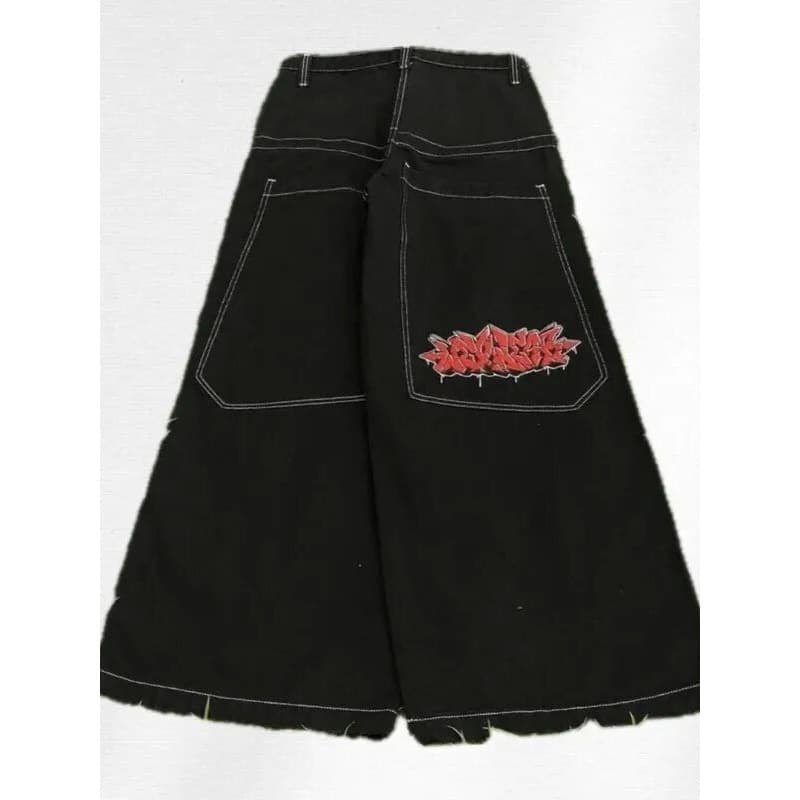 Men's Y2K Baggy Retro JNCO High-Quality Pattern Hip Hop Street Casual Men's Harajuku Wide Leg Jeans