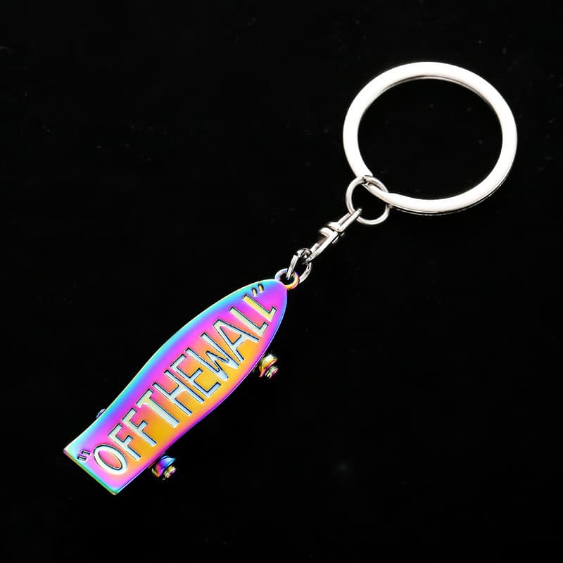 Cross-border hot-selling fingertip scooter key chain, colorful metal finger stress-relieving artifact roller skating activity key chain