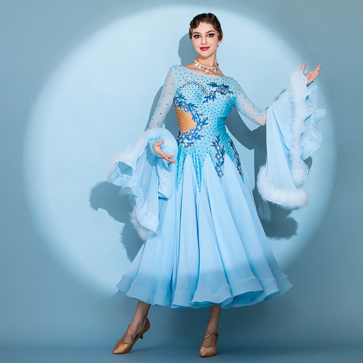 Luxury Butterfly Lena! Heavy Custom Modern Dance Performance Dress S7116 Ballroom Dance Performance Waltz Competition Dress