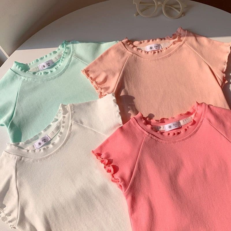 New summer children's clothing girls' short-sleeved T-shirts baby round neck tops baby girl's bottoming shirt