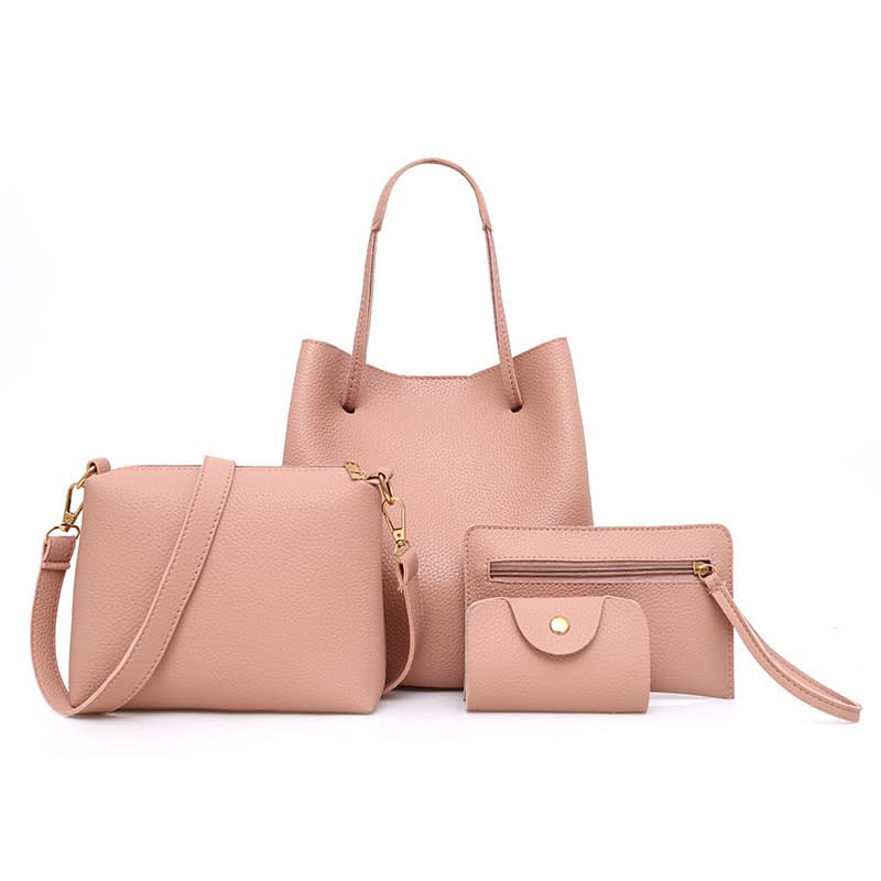 Fashion New Solid Color Mother and Child Bag Set European and American Style 4-Piece Women's Bag Set Minimalist Shoulder Bag Trendy Dropshipping