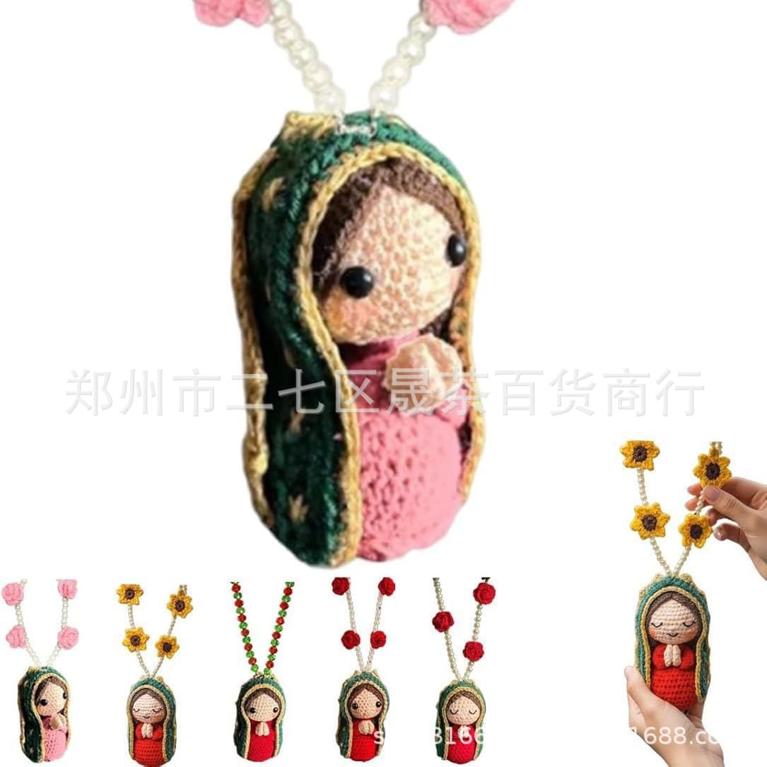 Cross-border Cute Mary Statue Car Interior Decoration Acrylic Flat Hanging Ornament