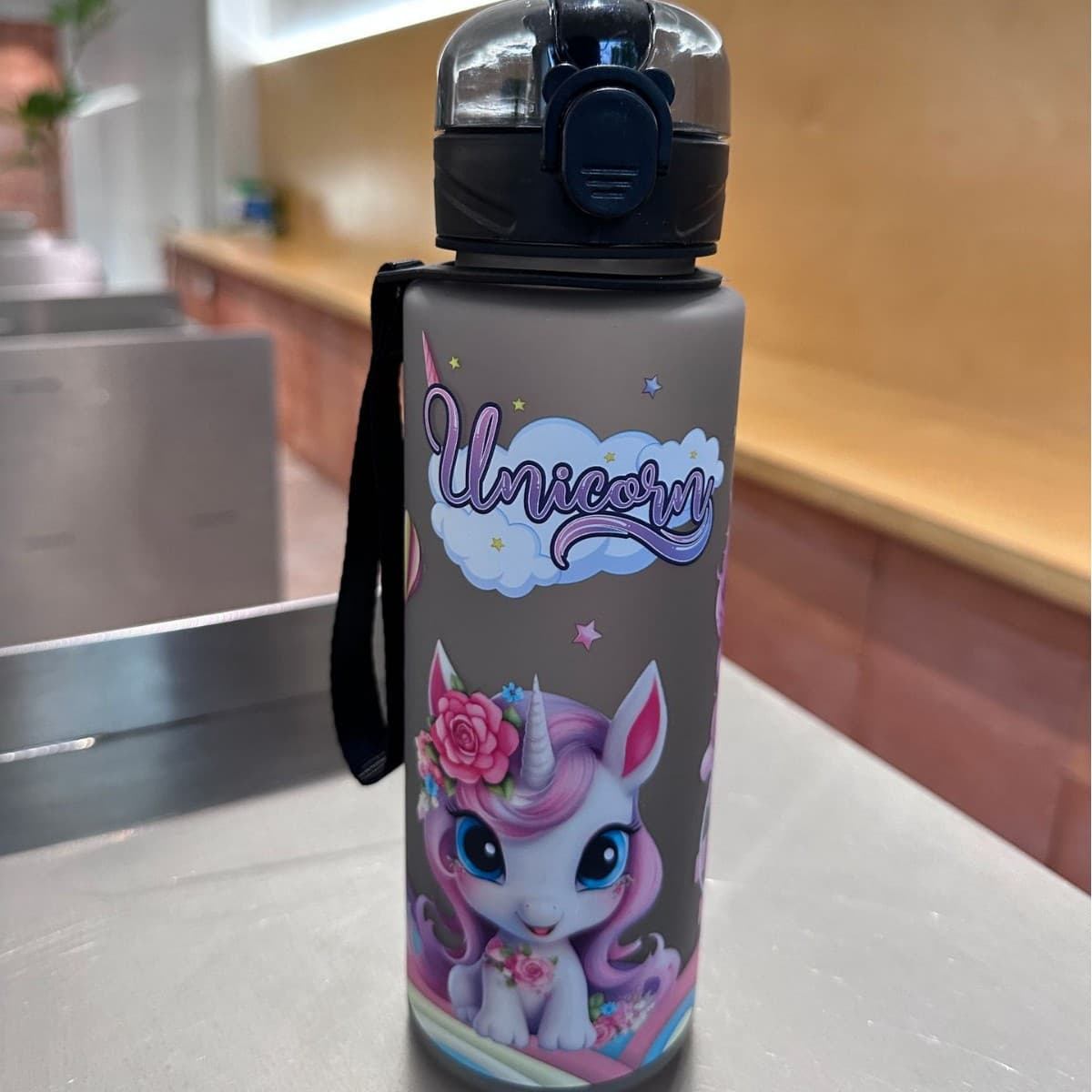 New Unicorn Pattern Transparent Water Cup 2024 New Style Cute Leak-Proof Drop-Proof Outdoor Portable Cup for Men and Women
