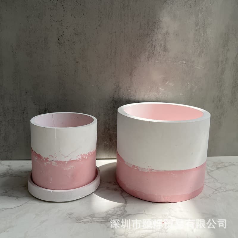 Large round flowerpot silicone mold, gypsum concrete glue mold, home decoration mold, cross-border hot sale