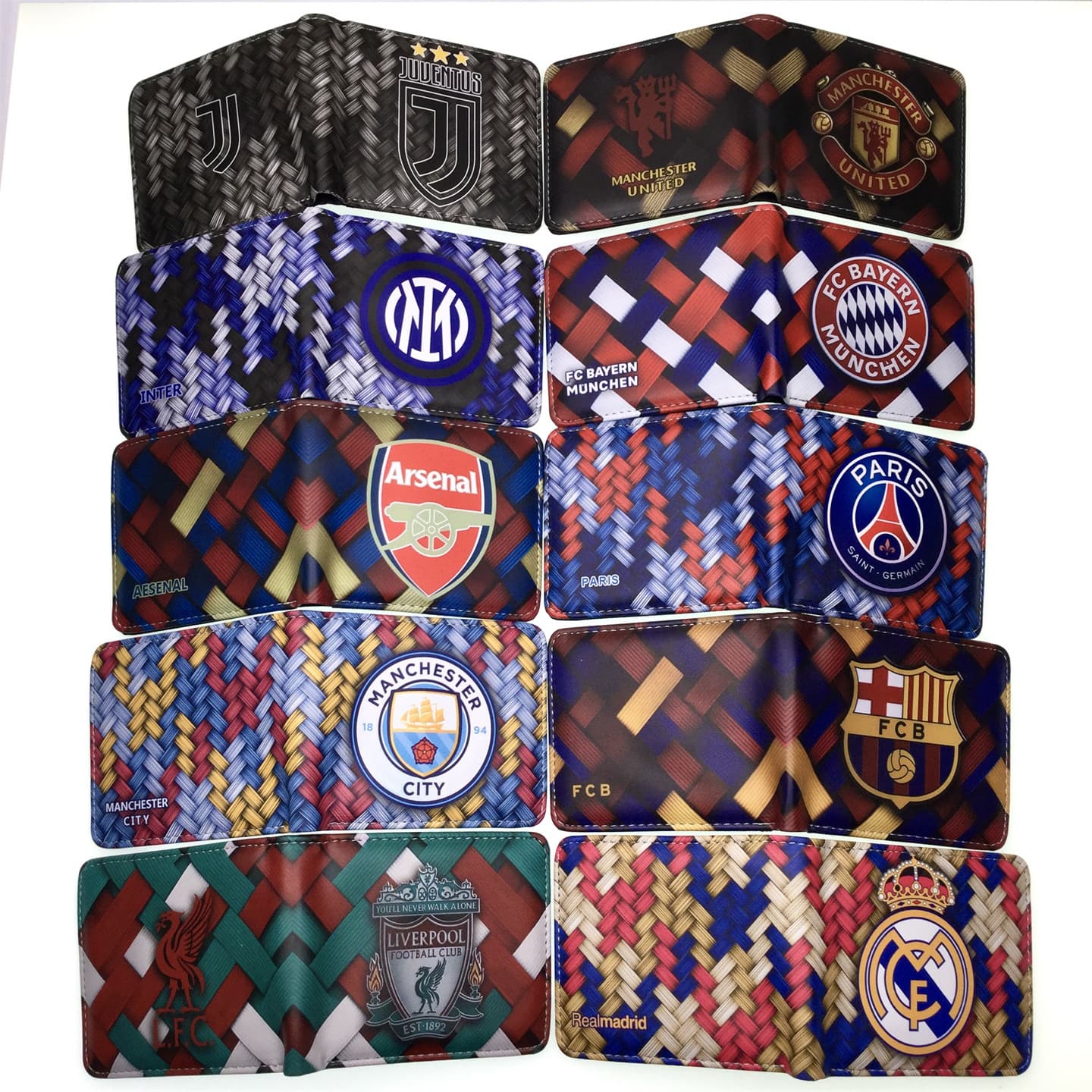 International Football Club Short Bifold Wallet World Cup Mascot PU Leather Coin Purse Card Holder Money Clip