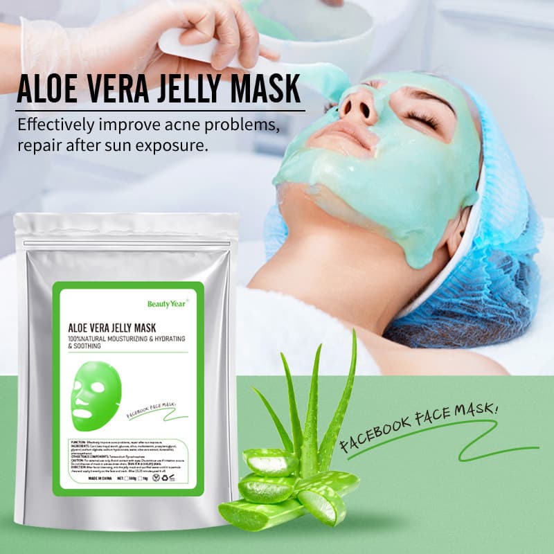 Cross-border trade aloe vera jelly mask powder, moisturizing, hydrating, nourishing, repairing soft mask powder, wholesale for beauty salons