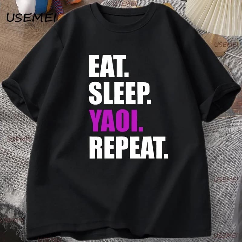 Eat Sleep Yaoi Repeat T Shirt Manga Tshirt Men Women Cotton