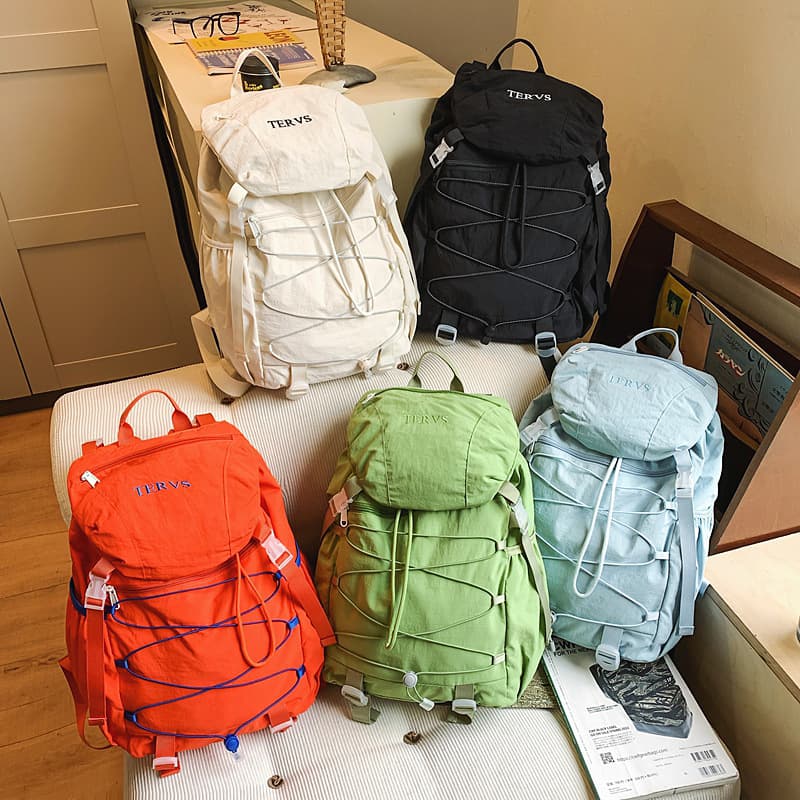 Cross-border Lightweight Drawstring Backpack for Men, Large Capacity Outdoor Travel Backpack for Women, College Student School Bag