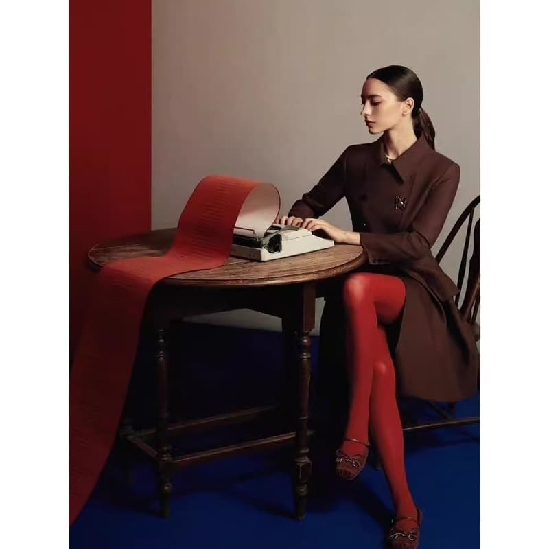 Langjia Hepburn Style Elegant French Mid-Length Dress 2026 Autumn New Arrival Chic Waist-Slimming Long-Sleeve Dress