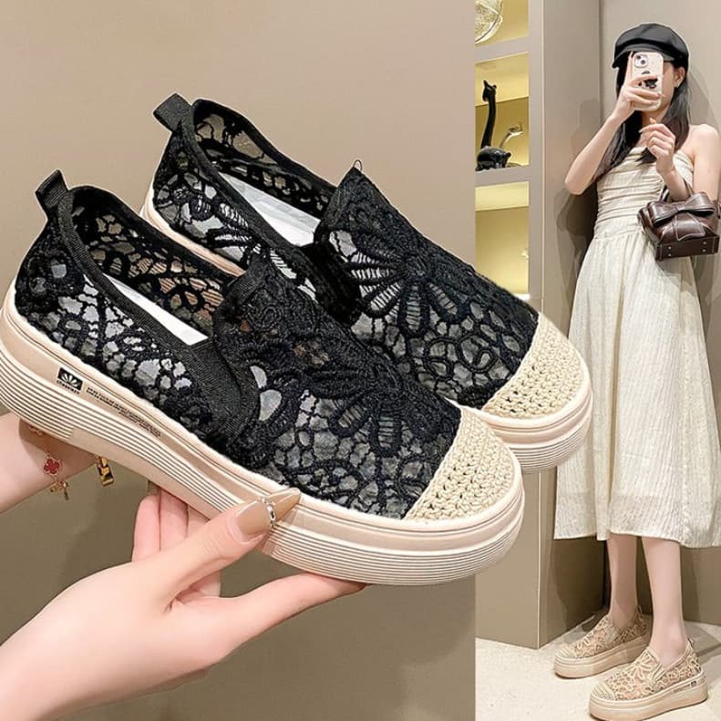 New Summer Mesh Casual Shoes for Women, Driving Fisherman Shoes, Office Flats, Thick Sole