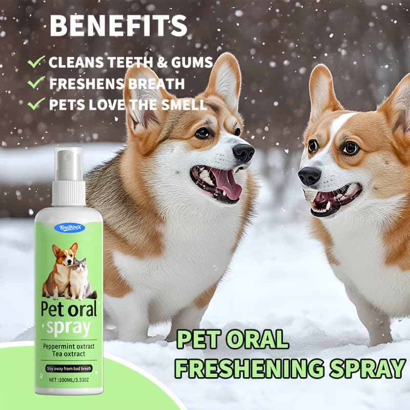 KineShineX Cross-border Pet Care Series Fresh Oral Cleaning Spray for Dogs and Cats