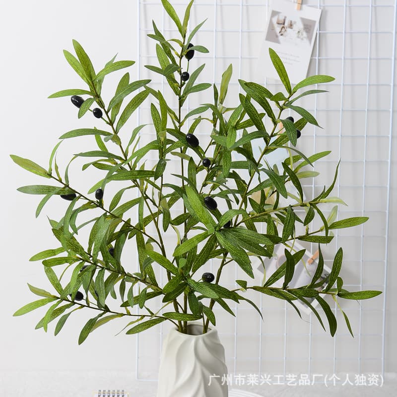 Green plant 4 prongs 6 prongs multi-pronged olive branches fake branches photography decoration props flower arrangement furniture ornaments batch high simulation