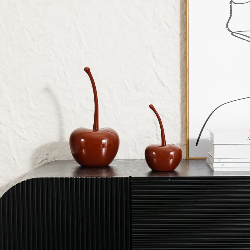Creative Home Decor Red Cherry Showroom TV Cabinet Wine Cabinet Resin Craft Decorative Ornament Premium Feel