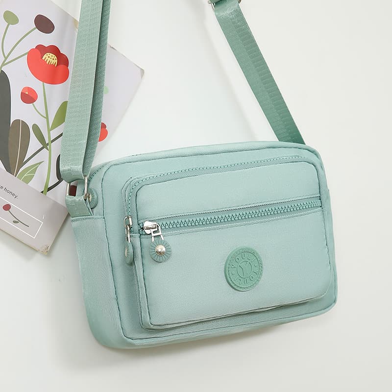 Cross-border simple small square bag, lightweight, fashionable and versatile shoulder bag, nylon cloth bag, water-repellent casual new cross-body bag