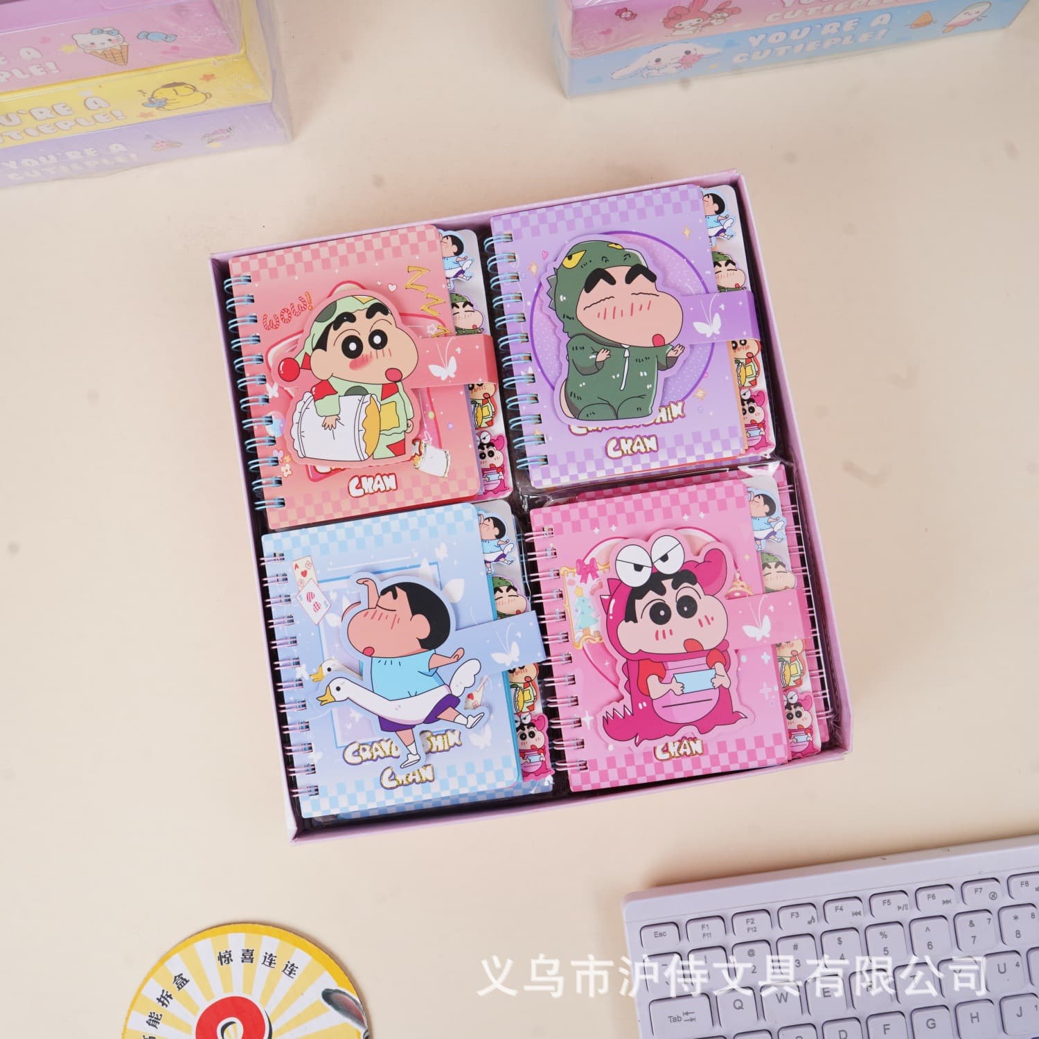 Cartoon Crayon Shin-Chan Categorized Spiral Notebook Creative New Design with Divider Pages Student Lined Notebook Export