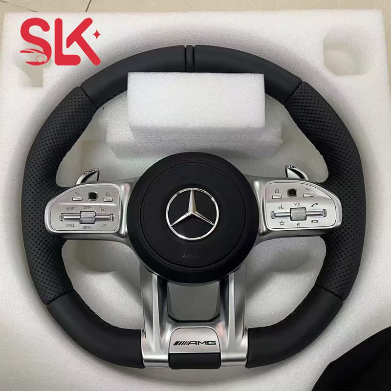 Mercedes AMG Leather Sport Steering Wheel Assembly Upgrade W204 W205 W212 W etc No-Drill Installation