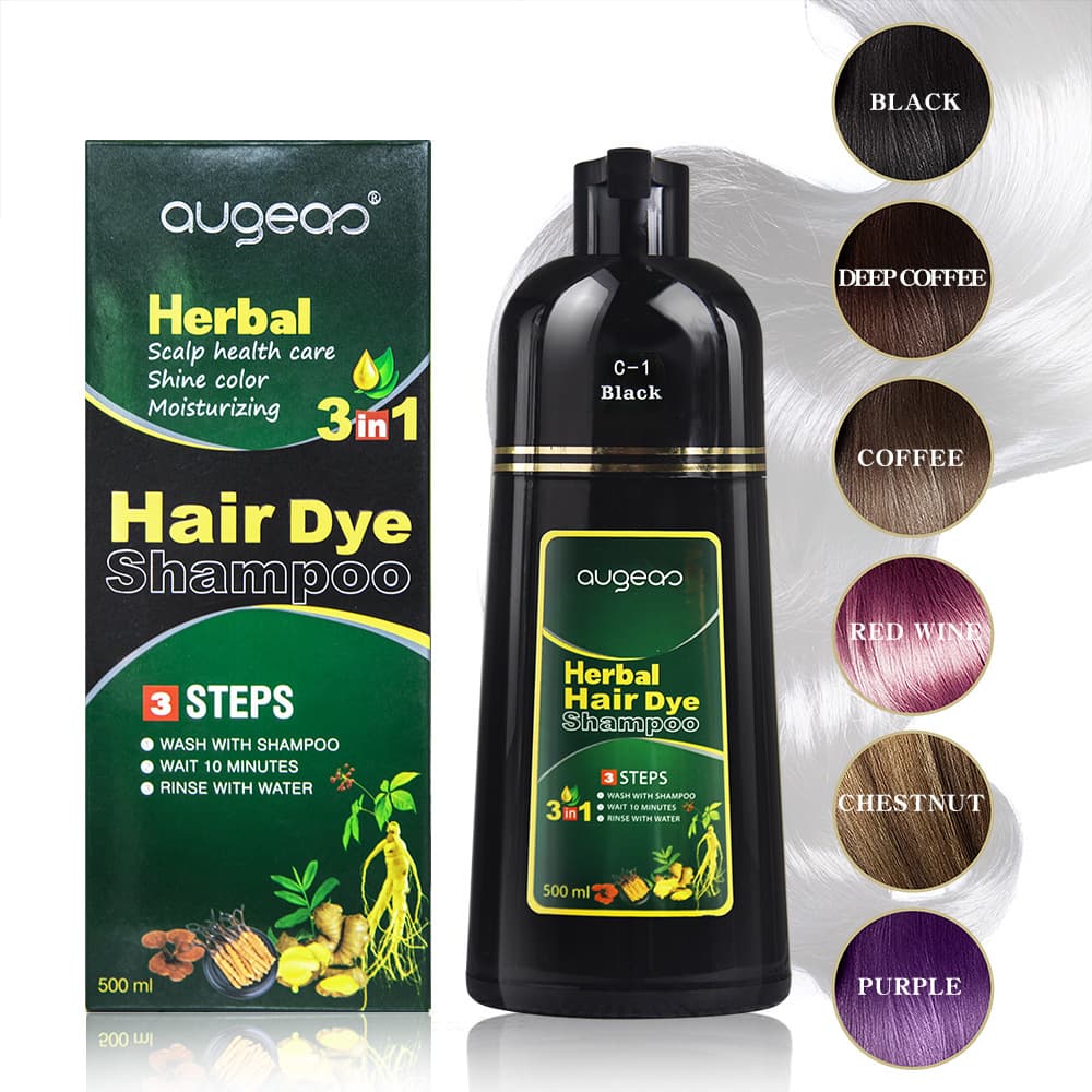 One Black Hair Dye for Export, Plant-Based Home Shampoo, Covers Gray Hair Without Staining Scalp, One Black Hair Dye