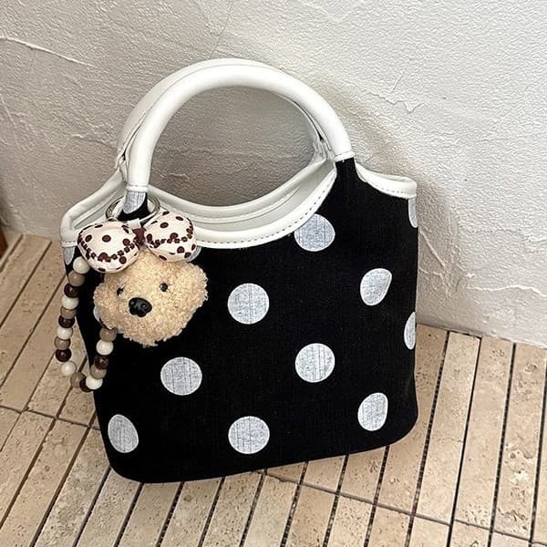 2026 spring and summer new multi-compartment polka dot design portable shoulder bag tote bag commuter bag versatile casual bag
