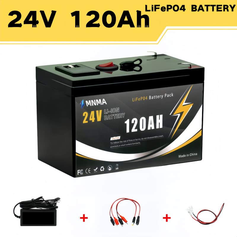 24V 120Ah High Durability Lithium Battery Pack, 4000 Cycles, Home Energy Storage Outdoor Power Supply Rechargeable Battery