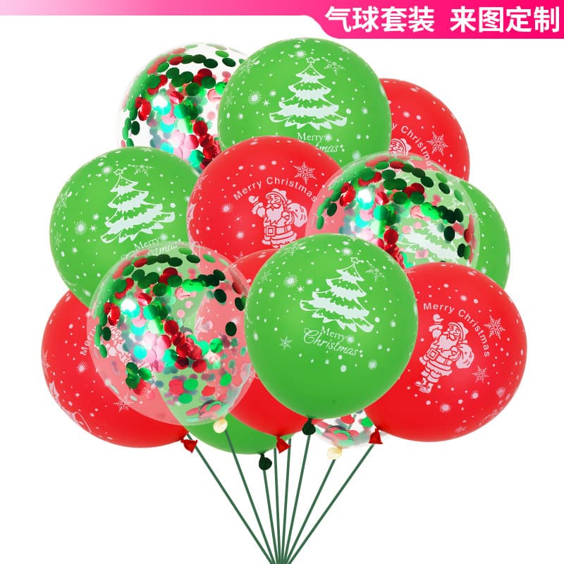 12-inch thickened Christmas balloon Christmas Eve decoration shopping mall store event layout decorated Santa Claus balloon