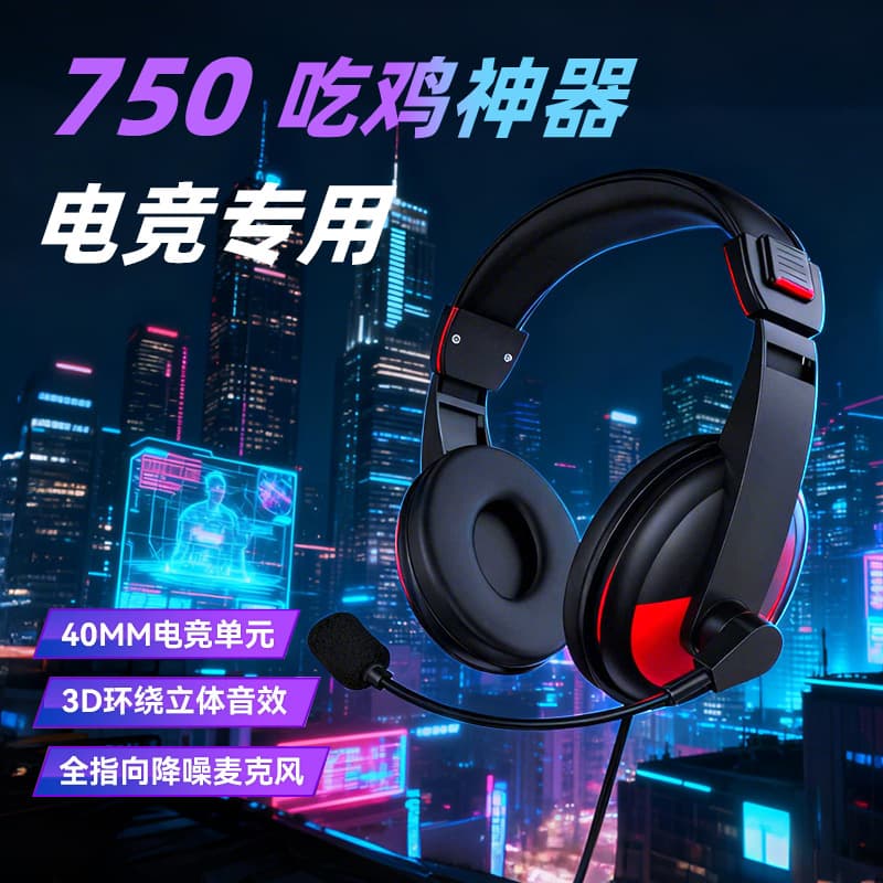 Popular 750 headset Internet cafe game computer e-sports headset with microphone wired headset manufacturer now