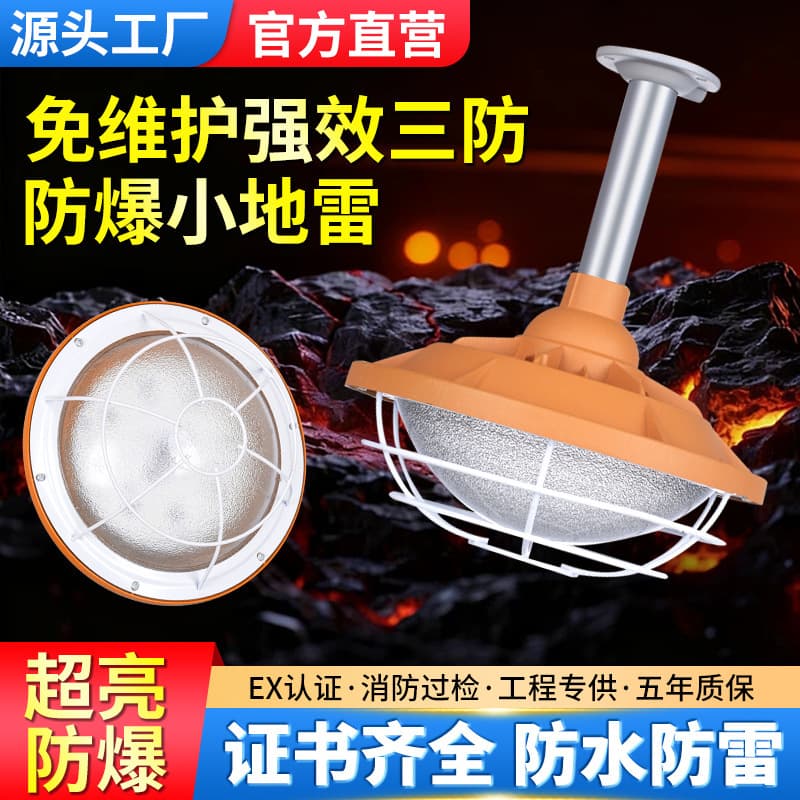 Guohu Lighting LED Explosion-Proof Light 100W Workshop Factory Warehouse Lighting Ceiling Mounted Flameproof Three-Proof Light