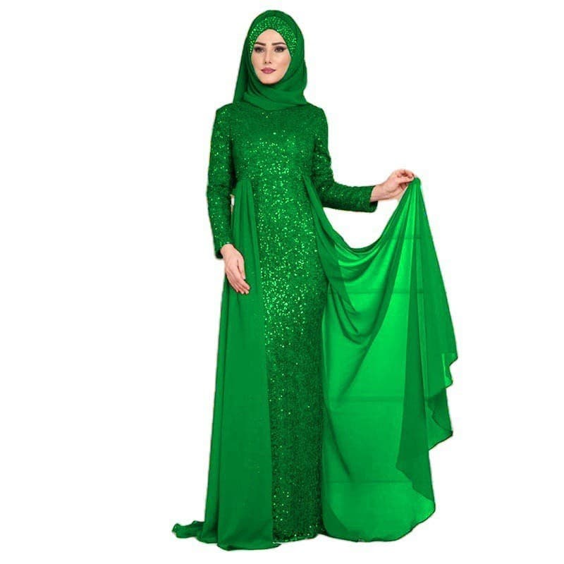 2026 New European American Amazon Sequin Dress Women Elegant Sweet Slim Long Sleeve Plus Size Graceful Long Dress