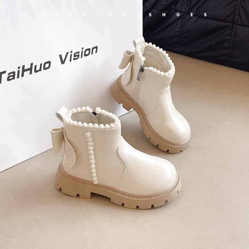 Girls' Winter Cotton Shoes 2025 Kids Martin Boots Princess Boots with Fleece Lining Short Boots