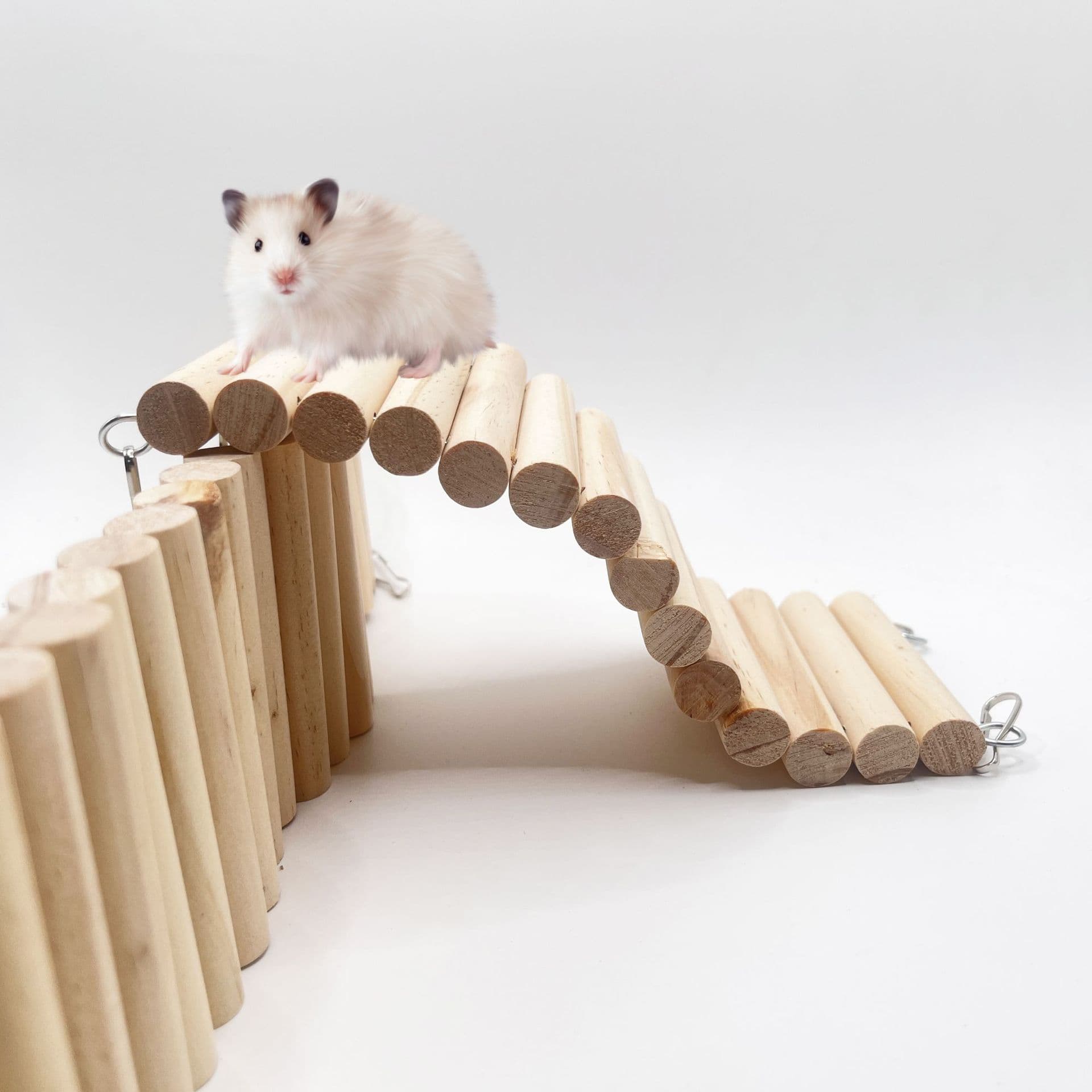 Hamster Solid Pine Wood Climbing Ladder Hanging Wooden Ladder Parrot Suspension Bridge Small Pet Fence Solid Wood Landscape Toy