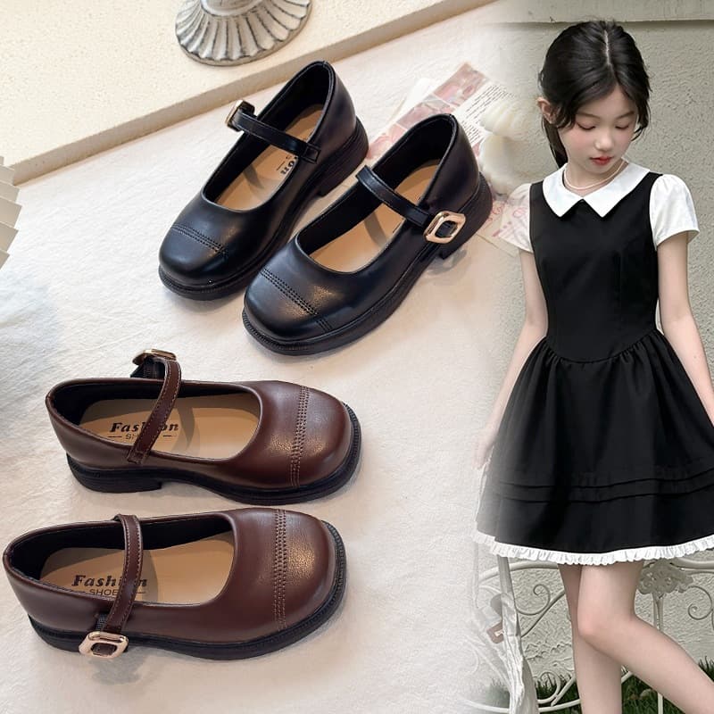 Vintage Square Toe Mary Jane Shoes for Women, Flat 2026 Summer New Style, British Style Leather Shoes to Match Dresses, Soft Sole Flats