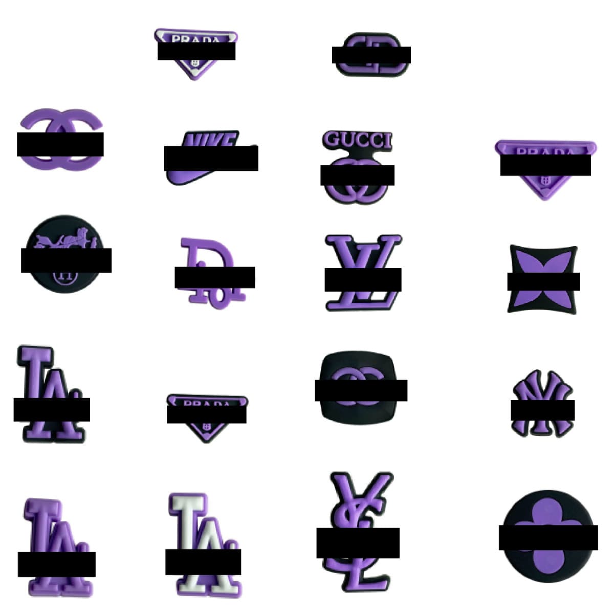 Purple Shoe Charms PVC Soft Rubber Detachable Shoe Buckle DIY Clog Shoe Charms Shoe Buckle Accessories Ballet Clog Shoes