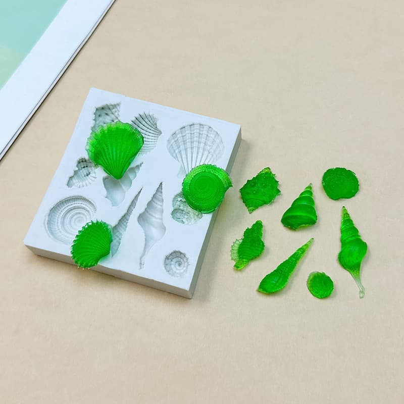 Ocean Series Shell and Conch Assembly, Fondant Silicone 3D Shell DIY Chocolate Silicone Drip Mold