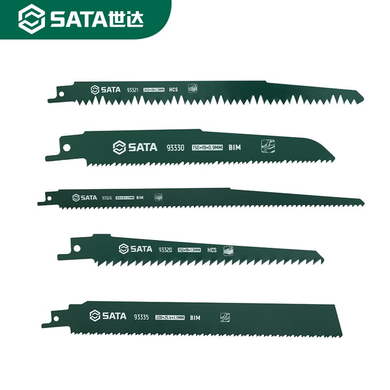SATA Reciprocating Saw Blades 5-Piece Set for Metal, Woodworking, Plastic, Aluminum Coarse and Fine Teeth Extended Electric Saw Blade