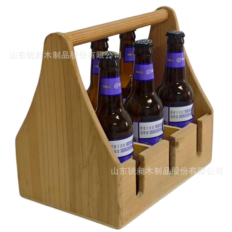 Wooden Wine Dipper, Multi-compartment Wooden Beer Basket for Home and Restaurant Use, Winery Restaurant Handheld Wine Rack, Factory Direct Supply