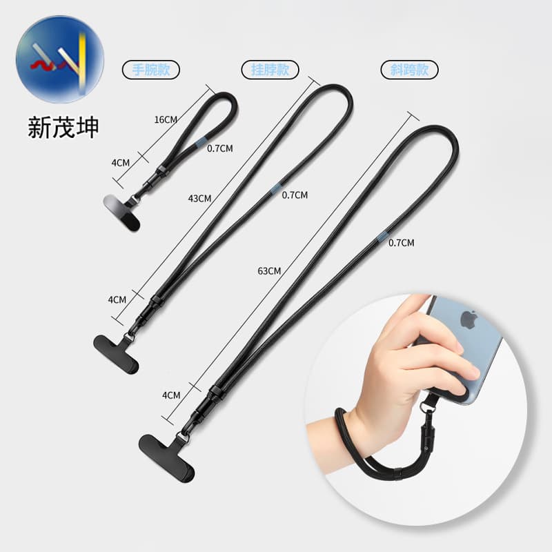 Phone Lanyard Swivel Metal Pad Clip Short Wrist Strap Crossbody Neck Lanyard Anti-Loss Anti-Drop Polyester Cord