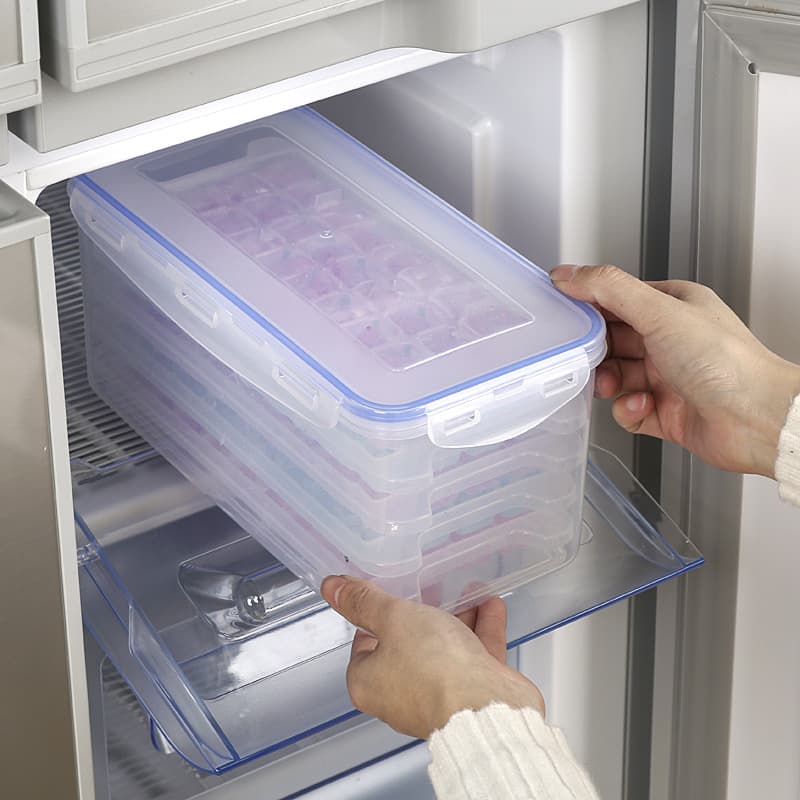 Hollow Ice Cube Tray Quick Freezer Mold Ice Box, Viral Ice Making Tool, Household Ice Cube Container with Lid, Food Grade