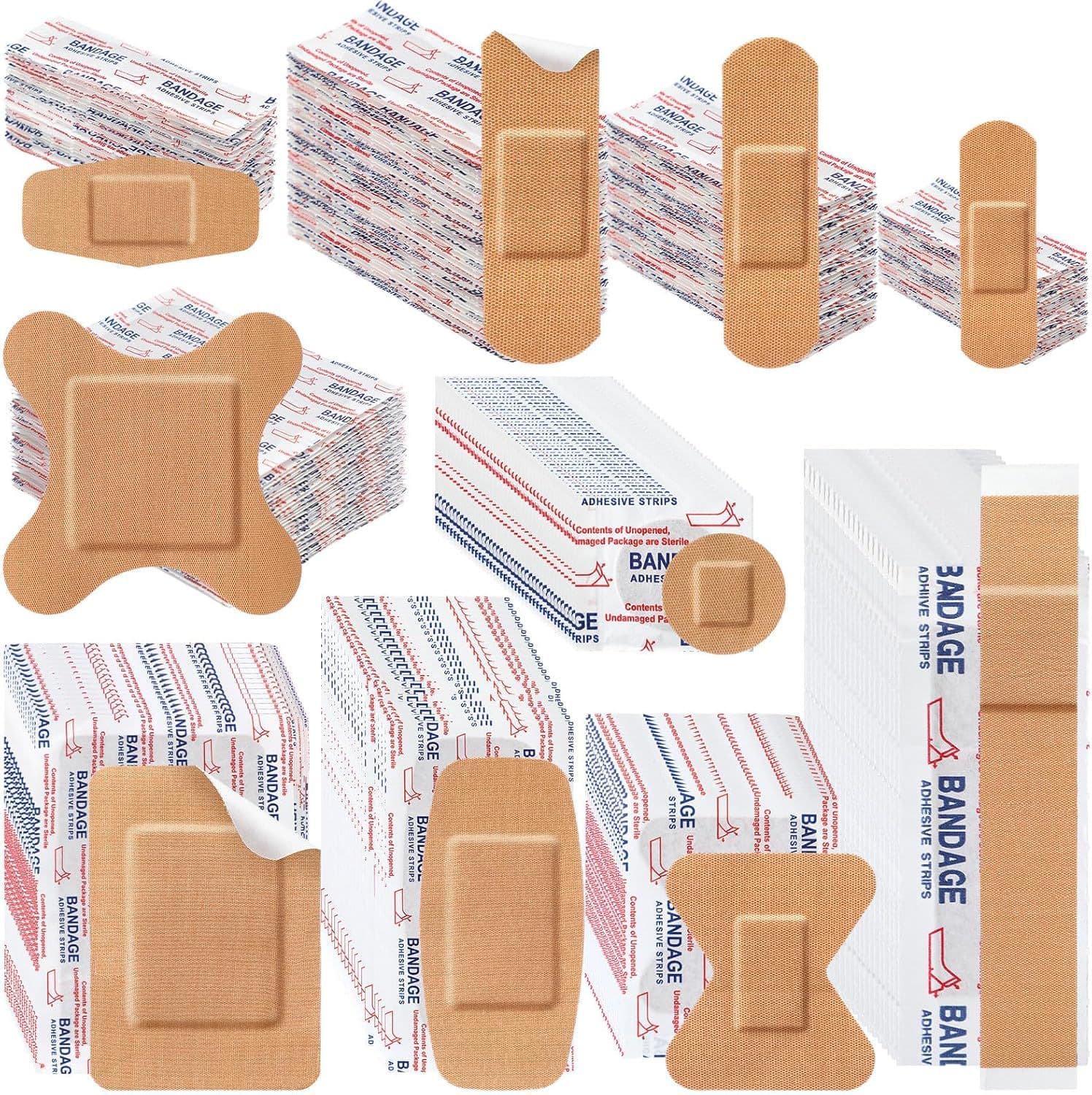 Cross-border Waterproof Bandages Elastic Fabric Wound Plasters Various Sizes Skin-Tone Breathable Strong Adhesion Bandag
