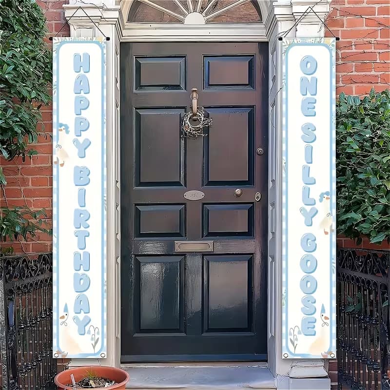 Amazon cross-border new birthday party couplets door hanging curtain 1st birthday party courtyard decoration couplets