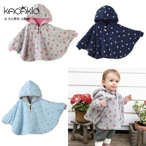 Wholesale Autumn/Winter Kids Clothing Boys Girls Three-Layer Cotton-Padded Jacket Baby Double-Sided Cape Poncho Thickened Shawl