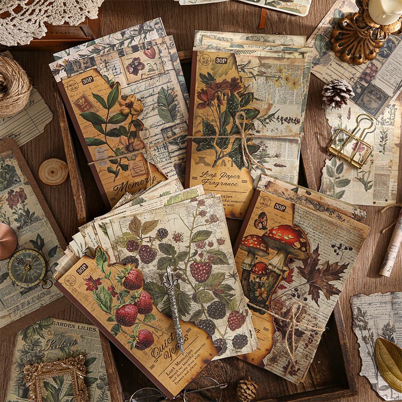 Yujian Chengpin Lost Memory Series - Vintage Texture Paper, White Kraft Paper Distressed DIY Journal Base Paper