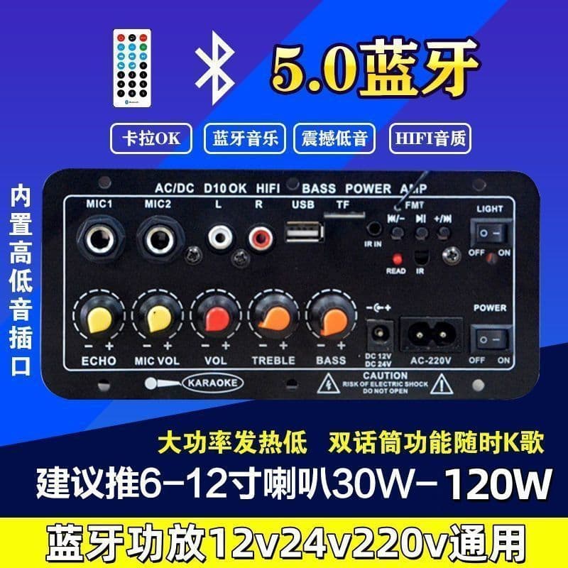 Bluetooth Amplifier Board 12V 24V 220V High Power Home Speaker Mainboard Subwoofer Loud Car Amplifier Board