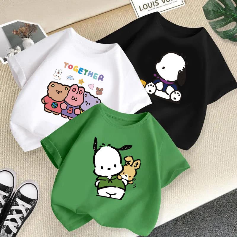 Kids T-Shirt 2026 Summer New Boys Girls Short Sleeve Middle & Small Kids Stylish Cross-Border Baby Print Half Sleeve