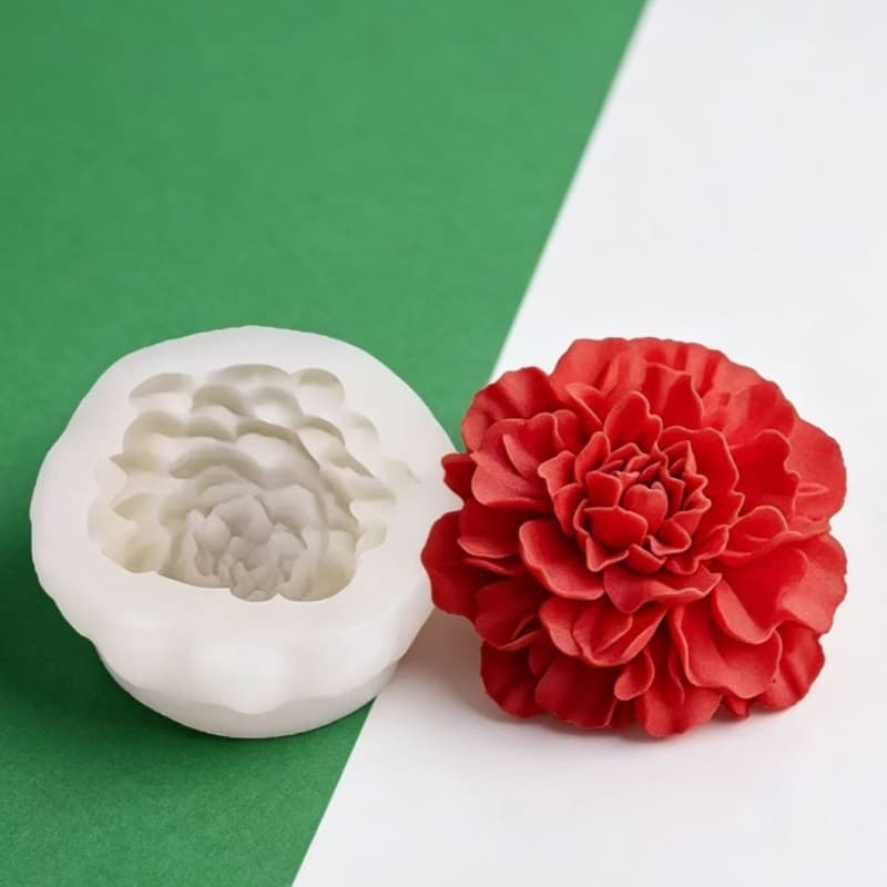 Peony Flower Relief Rose Silicone Mold DIY Valentine's Day Candle Mold 3D Floral Cake Mold