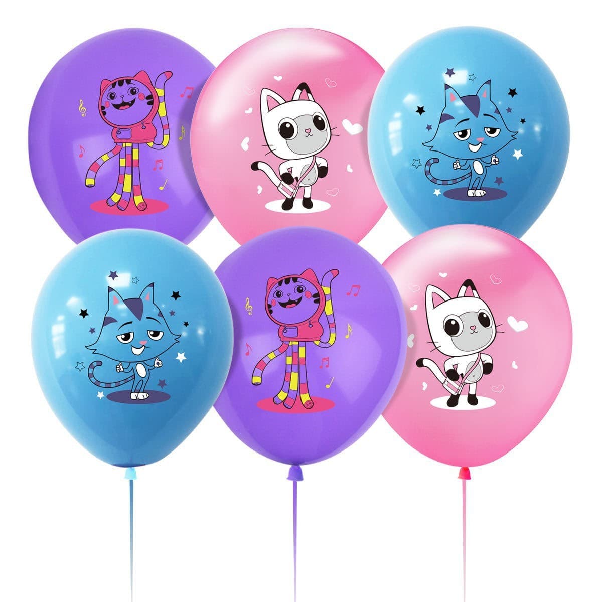 Gabby's Dollhouse Cartoon Theme Latex Balloon Set Birthday Party Venue Decoration Children's Decor Purple