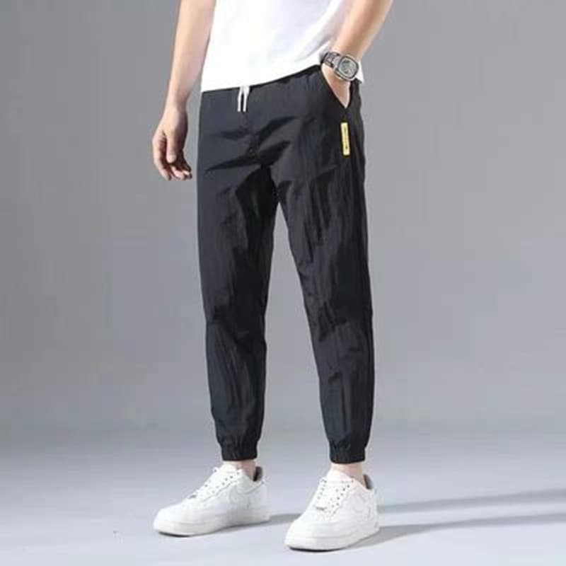 Summer Ice Silk Quick-Dry Casual Pants for Men, Ultra-Thin Loose-Fit Versatile Trendy Sweatpants, Men's Nine-Point Ankle-Length Pants