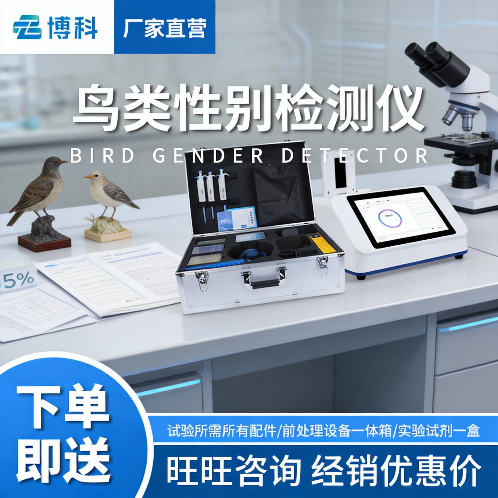 Bird gender detector, feather identification instrument, rapid parrot male and female identification instrument, pigeon identification instrument