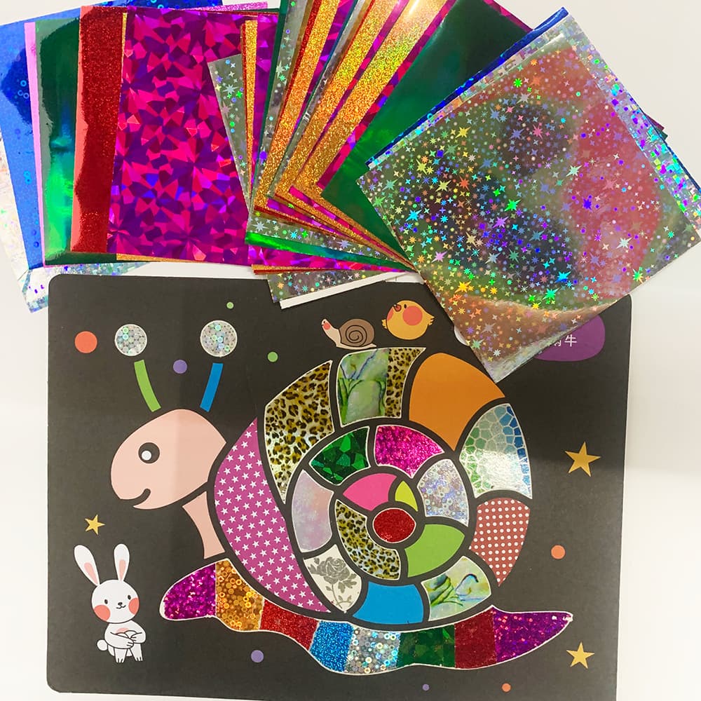 Hot Stamping Foil Laser Stamping Film, Electrolytic Aluminum Flash Stickers DIY Holographic Laser Decal Pack