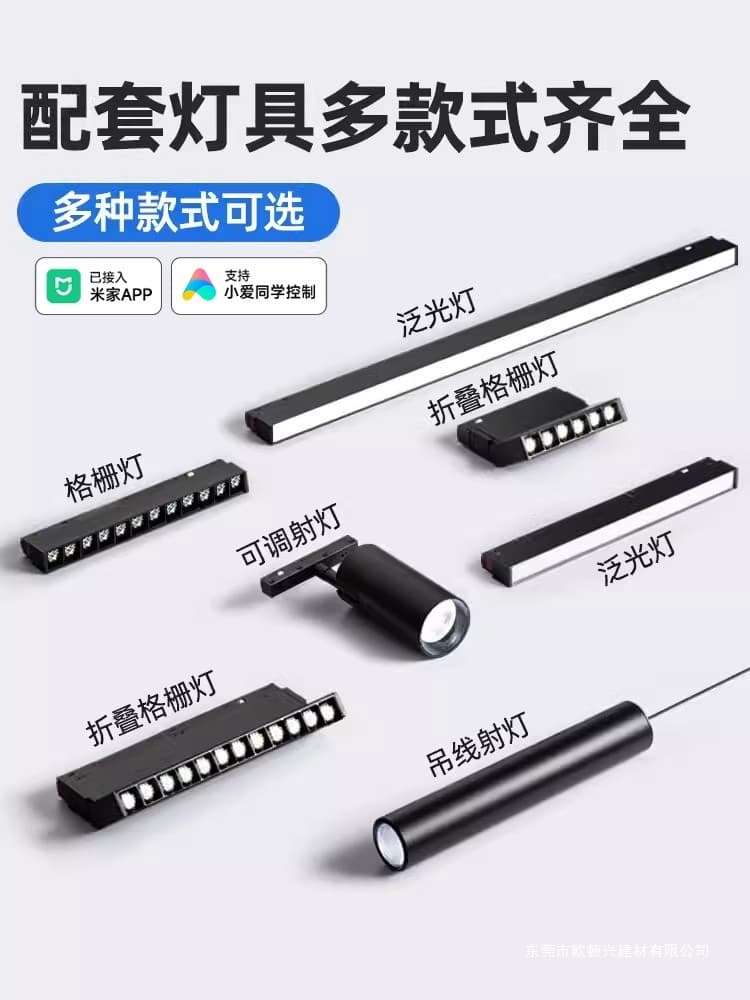 Magnetic Track Floodlights Recessed Smart Living Room No Main Light, Full Spectrum Grid LED Spotlights